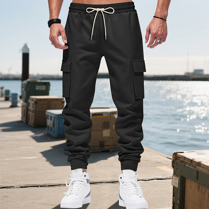 Men's cargo pants with elastic waist and practical side pockets Lune London