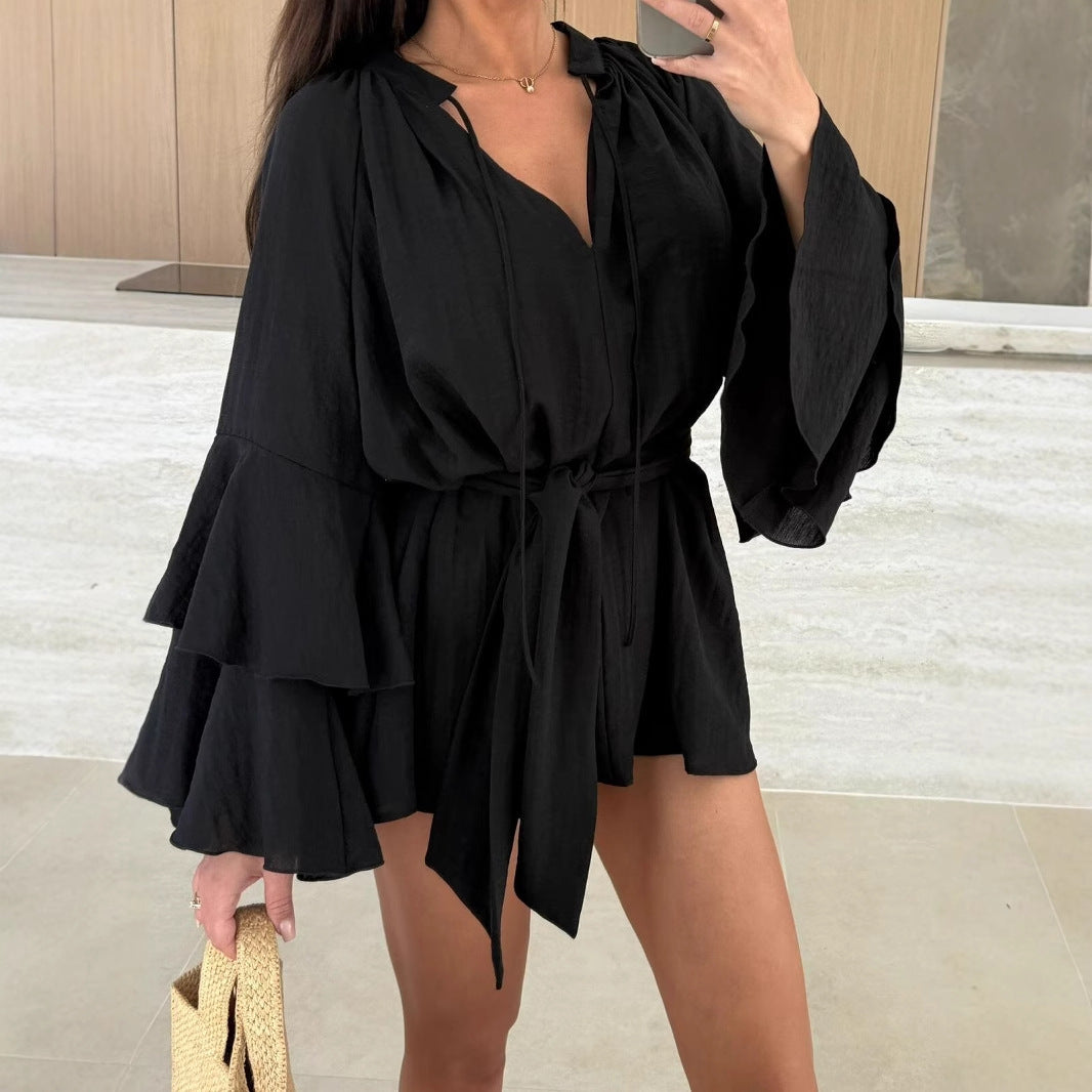 Haut Kaftan Aéré pour Femmes avec Manches Amples et Ceinture à la Taille Chic & Stil