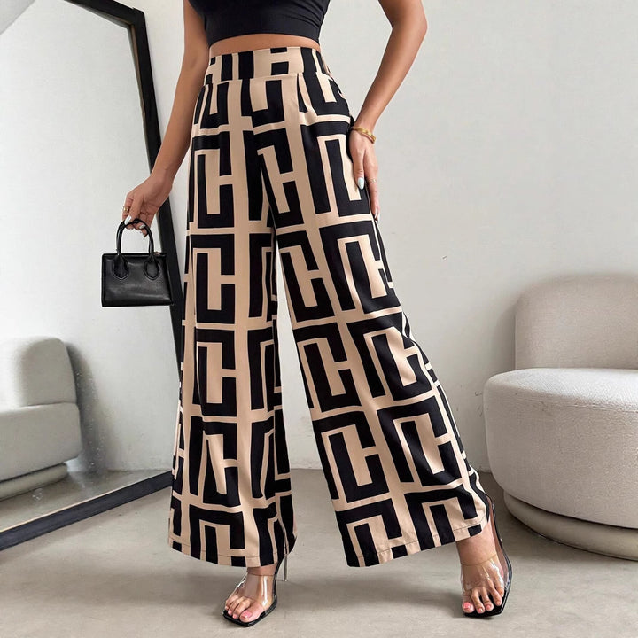 Lune London graphic pattern palazzo pants for women
