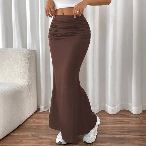 Ladies Elegant Maxi Skirt in Fluid Fabric and Trendy Pattern Amarae