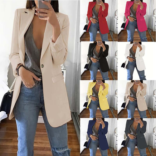 Ladies modern blazer with plunging neckline and elegant details Amarae
