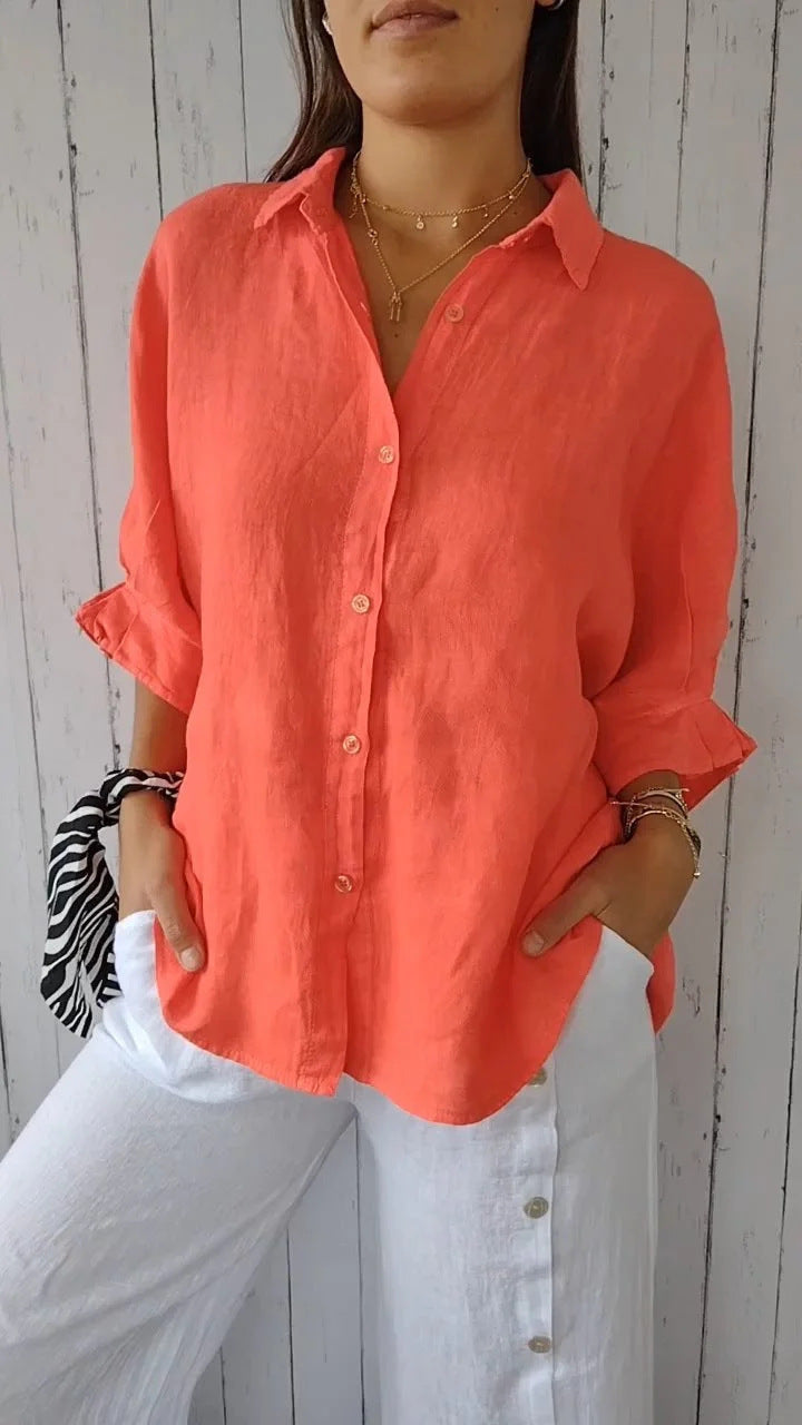 Light linen blouse for women with a relaxed fit Lune London