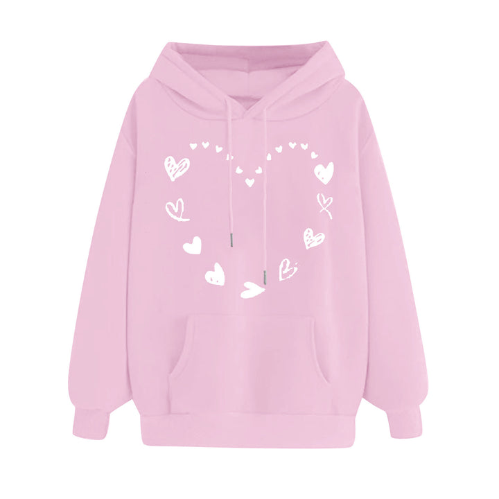 Women's hoodie with playful heart design and comfortable kangaroo pocket Lune London