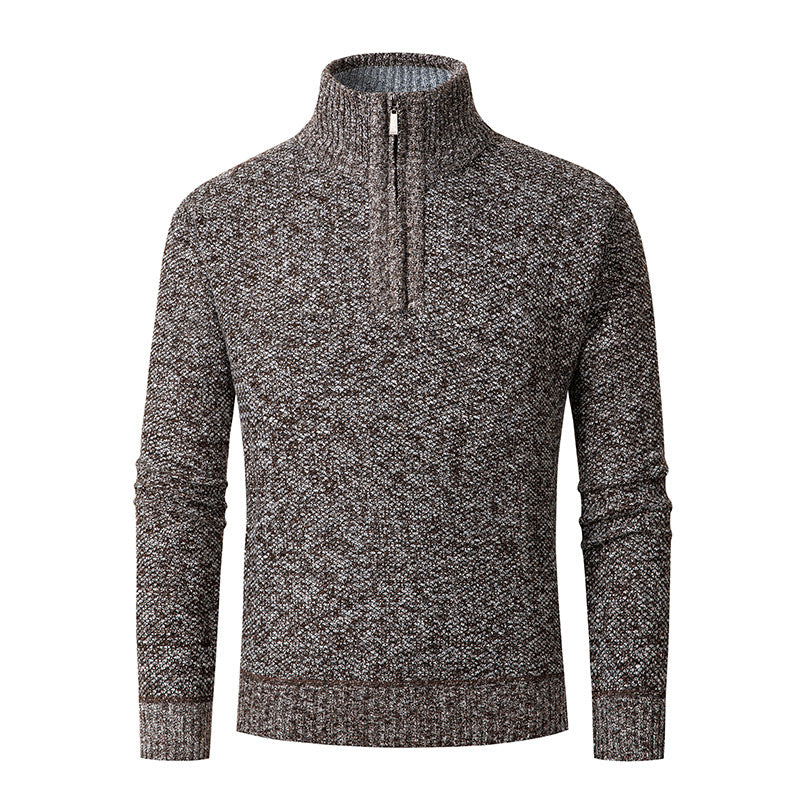 Cozy knitted sweater for men with half-zip Lune London
