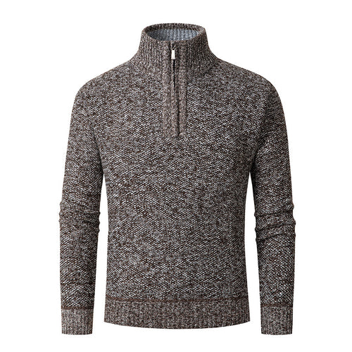 Cozy knitted sweater for men with half-zip Amarae