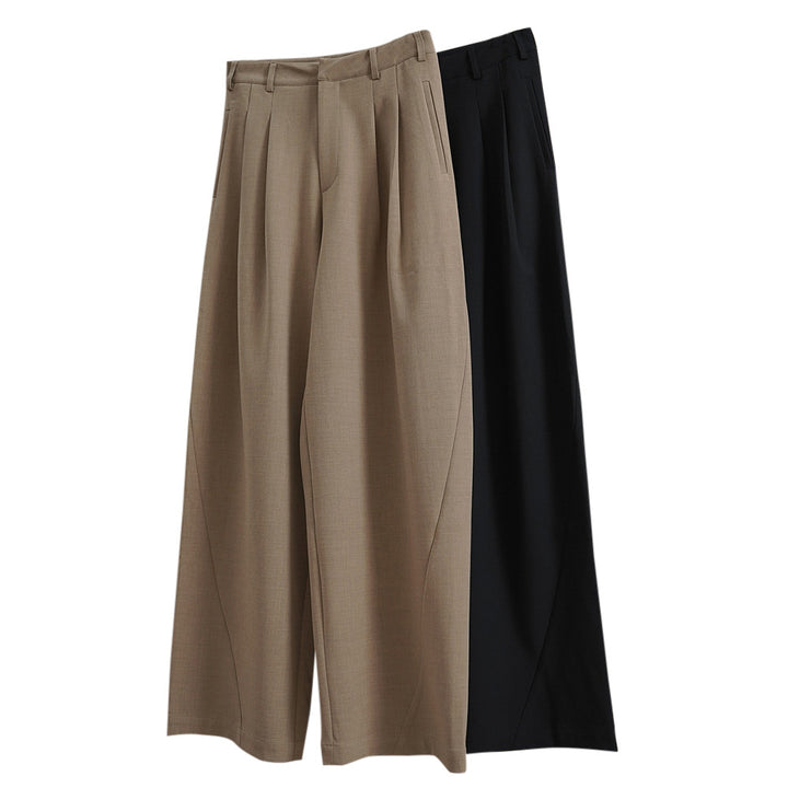 Women's High-Waisted Pleated Cuff Pants in Oversized Cut Amarae