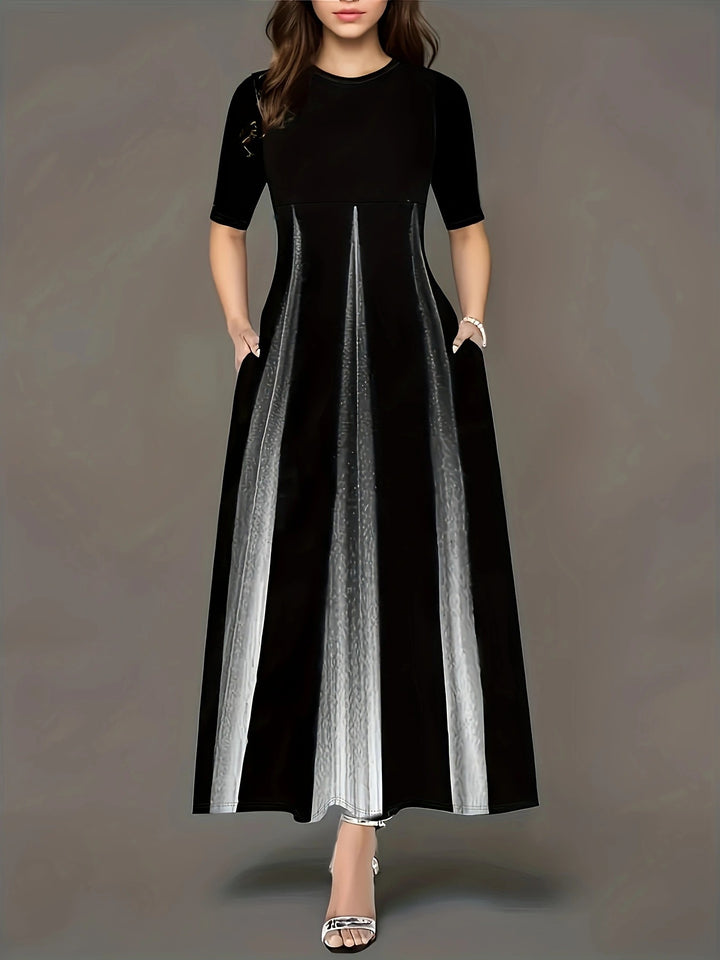 Maxi dress for ladies with elegant side pockets and luxurious shine Lune London