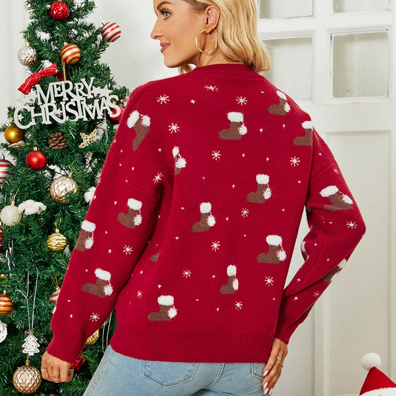 Women’s knitted sweater with festive design Lune London