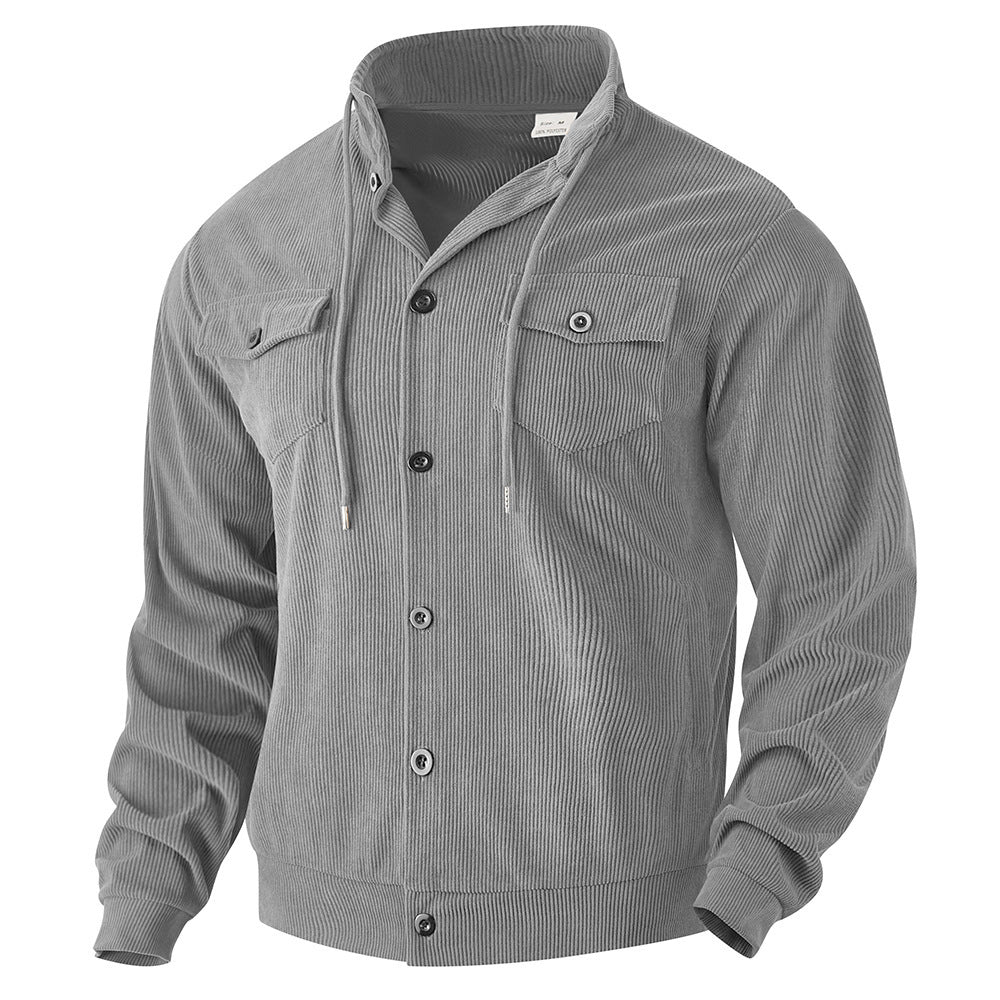 Casual shirt jacket for men with practical pockets and asymmetrical collar Lune London