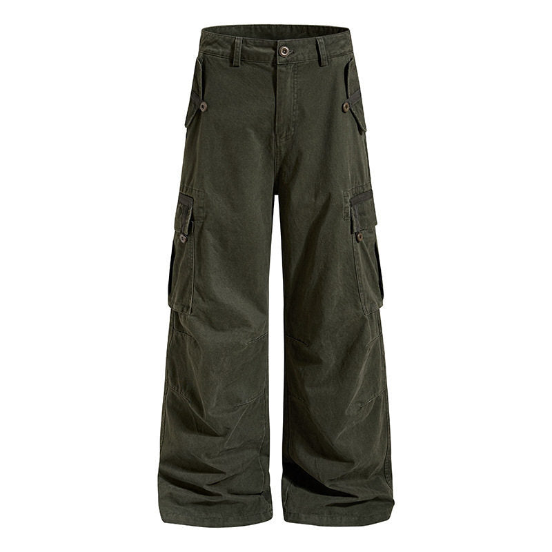 Women Wide Cargo Culotte Pants with High Waist and Multi-Pockets Amarae