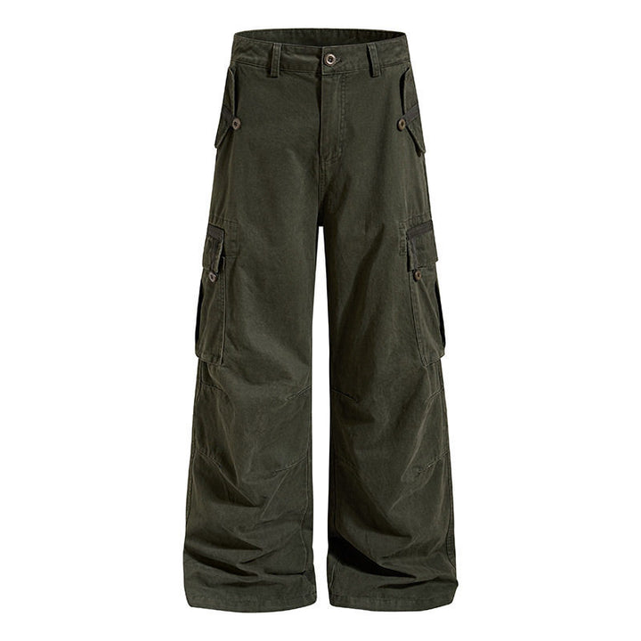 Women Wide Cargo Culotte Pants with High Waist and Multi-Pockets Amarae