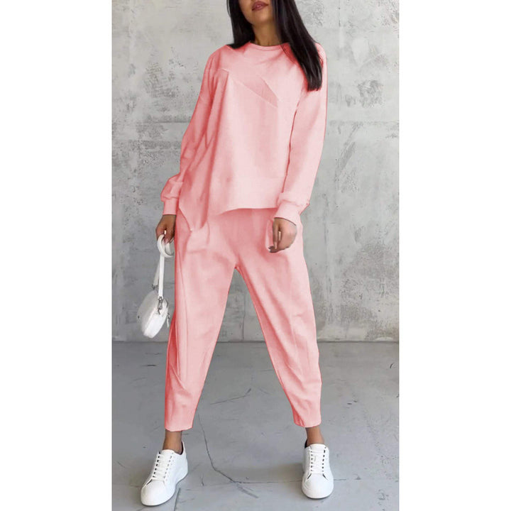 Women's Casual Two-Piece Lounge Set with Oversize Sweatshirt and Tailored Tapered Pants Amarae