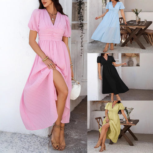 Elegant maxi dress with buttons for women Amarae