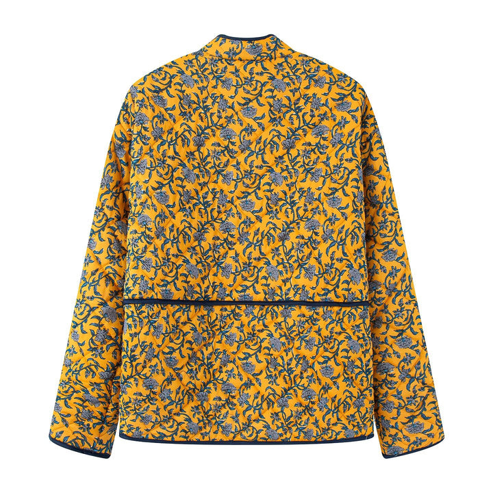 Exceptional women's quilted coat with floral patterns and practical pockets Amarae