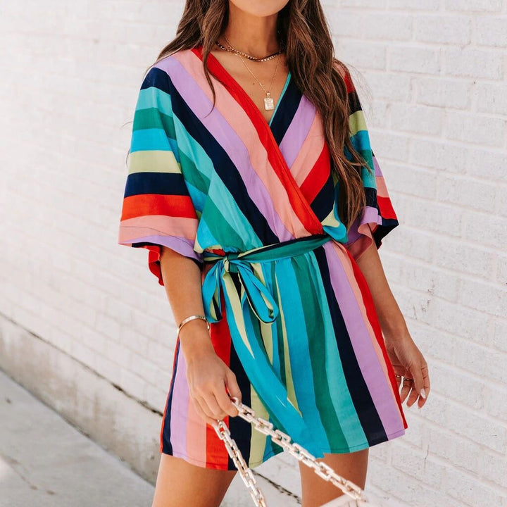 Chic striped wrap dress for women Lune London