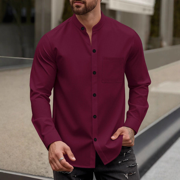 Men's Elegant Shirt with Stand Collar Amarae