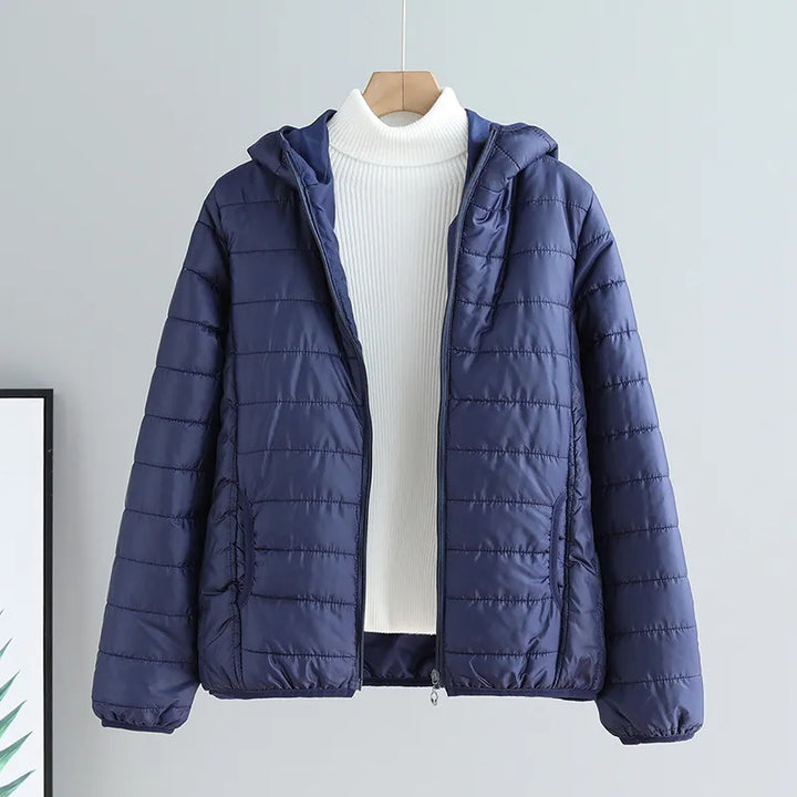 Ladies quilted transitional jacket with hood and modern cut Amarae