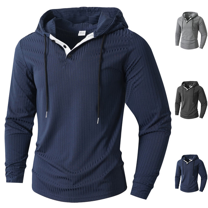 Men's Hoodie Sporty Long Sleeve with Textured Surface Lune London