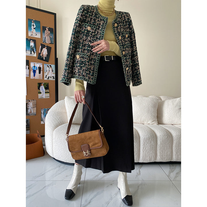 Women's Elegant Boucle Jacket with Decorative Buttons Chic & Stil