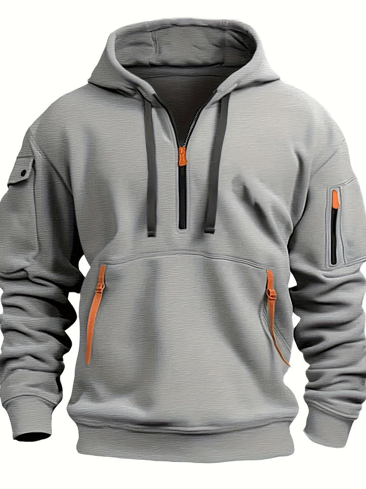 Men's functional hoodie with zipper and side pockets Chic & Stil