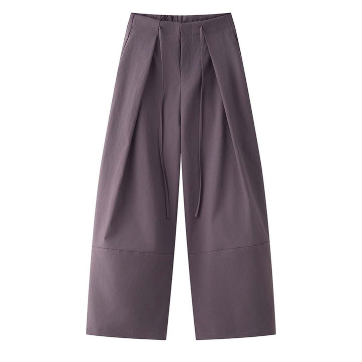 Ladies Extra Wide High-Waist Culotte with Draped Front Panel and Drawstring Waist Amarae