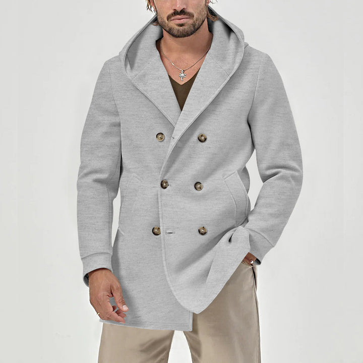 Trendy coat for men with hood and double-breasted Lune London