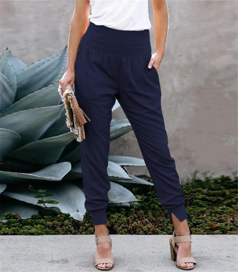 Sport leisure pants for women with elastic waist and pockets Lune London