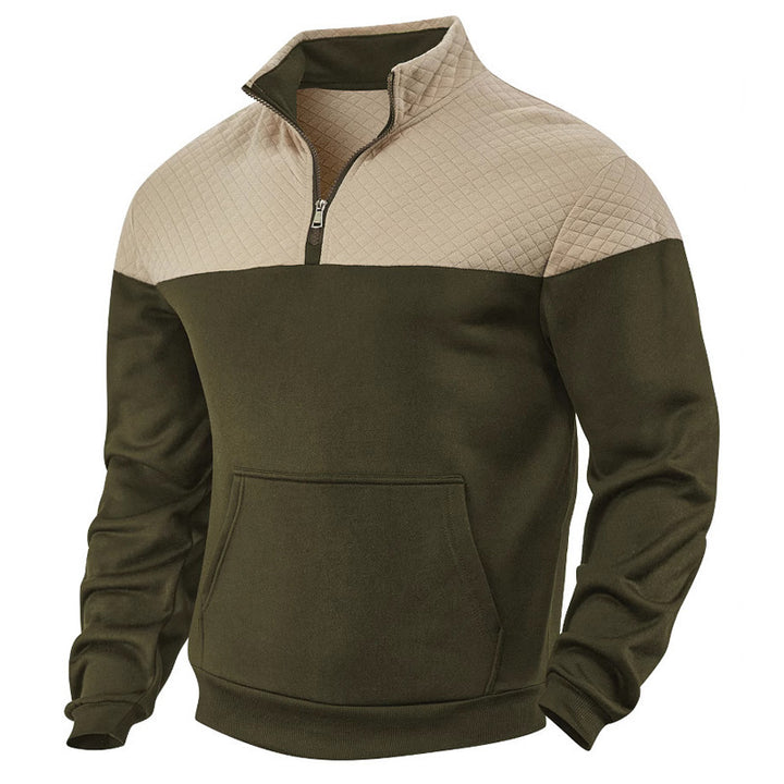 Men's hoodie with zip and textured outer material Chic and style