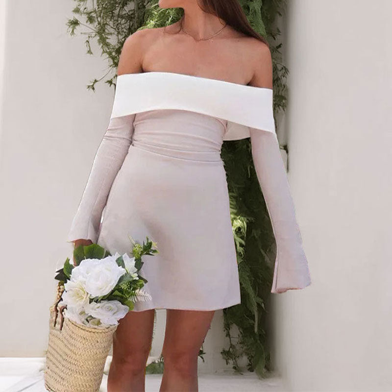 Robe femme décolletée avec manches longues et coupe élégante Chic & Stil