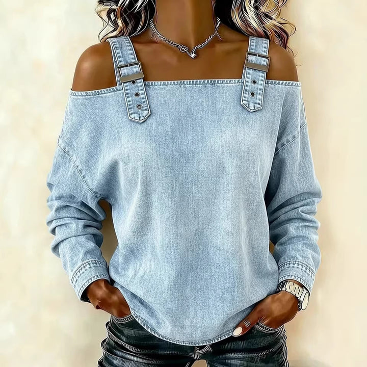 Women's casual sweatshirt with decorative shoulder details Chic & Stil