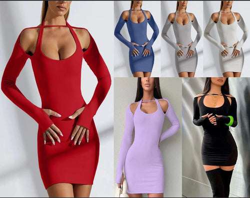 Amarae Ladies' Open Side Long Sleeve Mini Dress