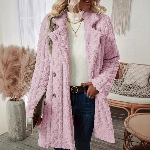 Ladies Cozy Knit Coat with Double Integrated Pockets Amarae