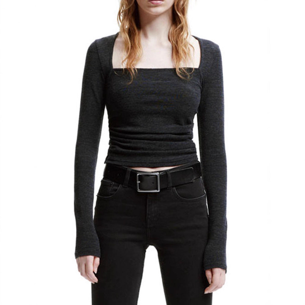 Haut à manches longues pour femmes avec décolleté carré et coupe ajustée Chic & Stil