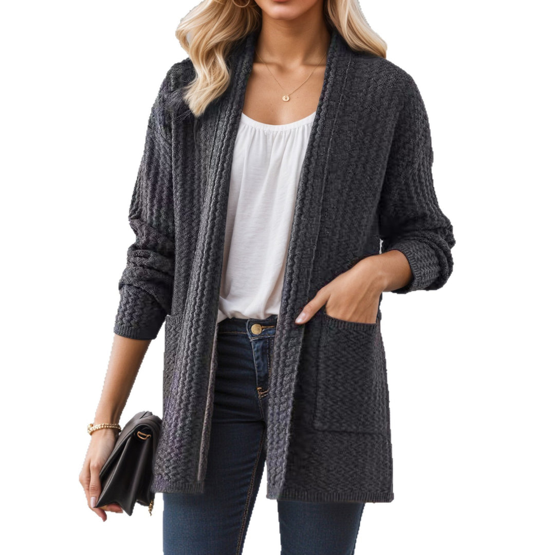 Outdoor sweater for women with modern textured patterns and practical pockets Lune London