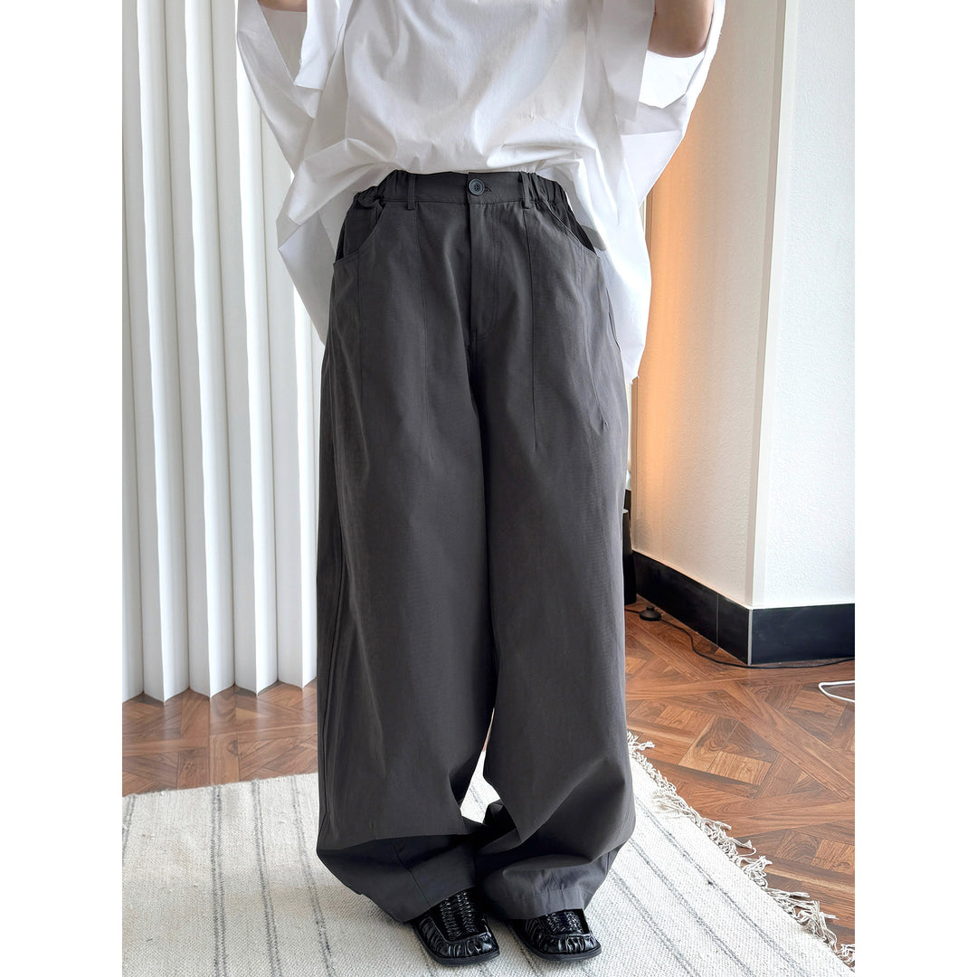 Women's high-waisted wide pleated pants made of cotton twill in baggy culotte look Amarae