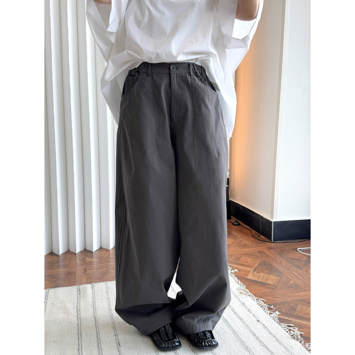 Women's high-waisted wide pleated pants made of cotton twill in baggy culotte look Amarae