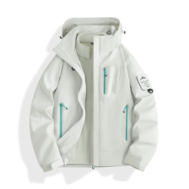 Women's two-layer softshell parka with removable fleece lining and waterproof zippers Amarae