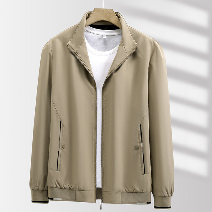 Men's Light Urban Windbreaker with Stand-Up Collar, Two-Way Zip and Zip Pockets Amarae