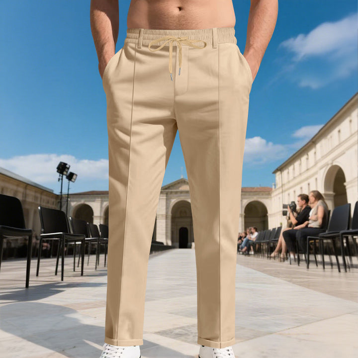 Men's elegant casual pants with elastic waistband and modern pockets Lune London