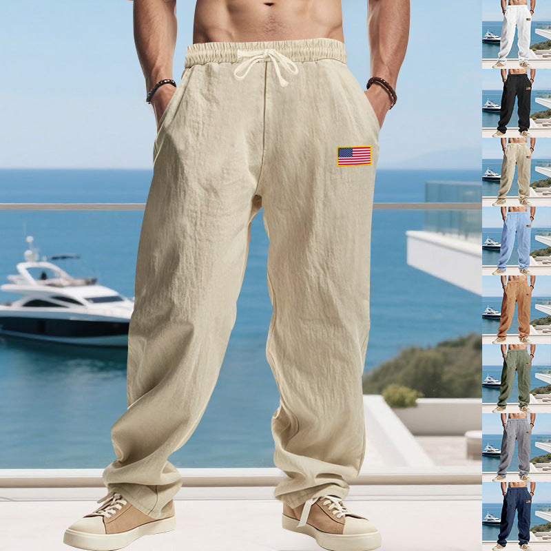 Men's Casual Leisure Pants with Elastic Waistband and Practical Side Pockets Lune London