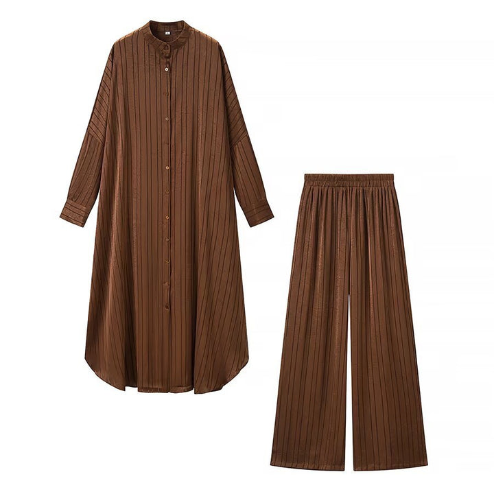 Ladies maxidress in oversized kaftan and shirt blouse style Amarae