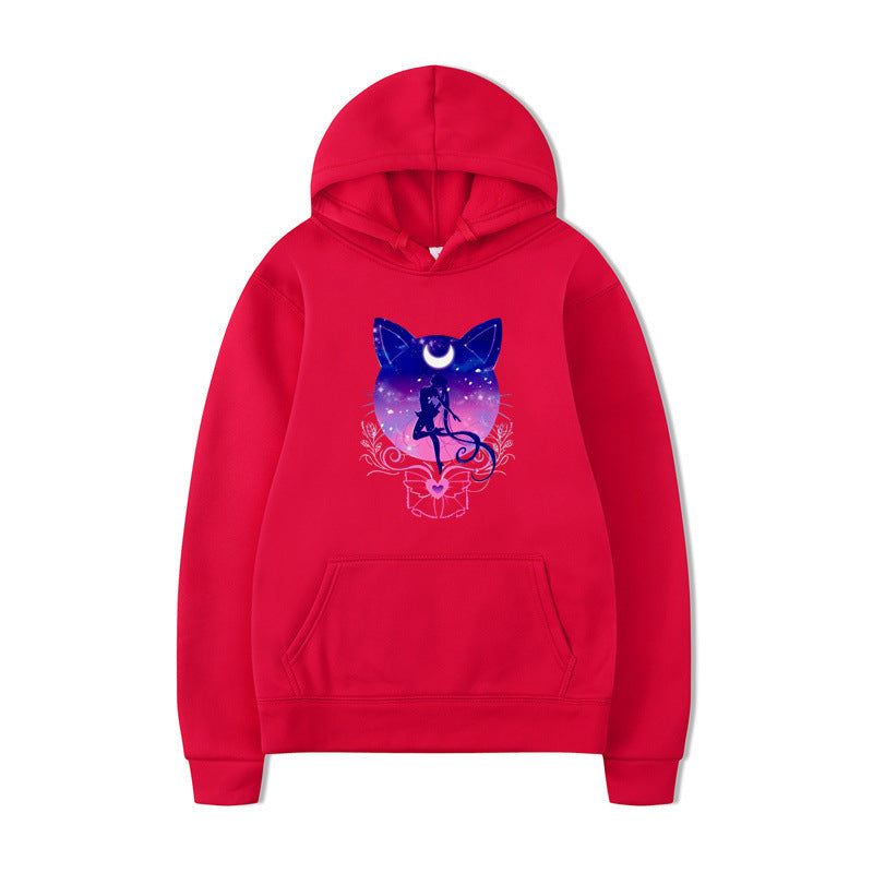 Women's hoodie with artistic cat design and comfortable fit Lune London