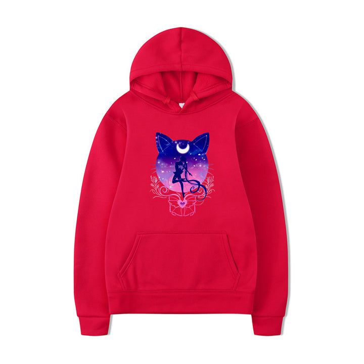 Women's hoodie with artistic cat design and comfortable fit Lune London