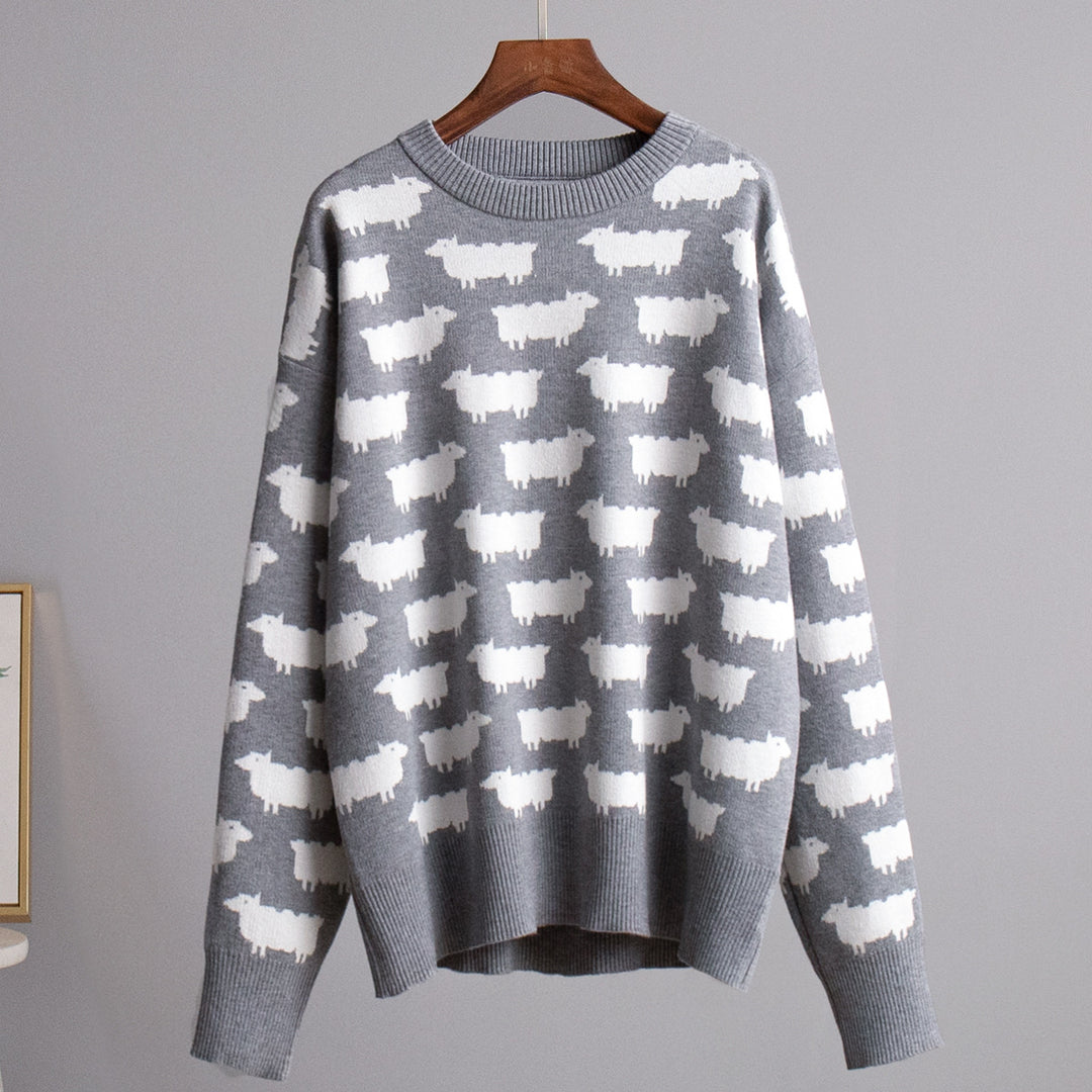 Ladies Knit Sweater with Sheep Patterns Lune London