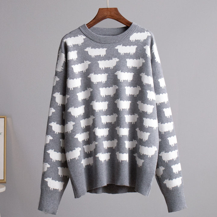 Ladies Knit Sweater with Sheep Patterns Lune London