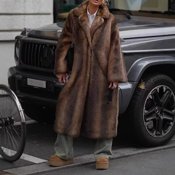 Women Elegant Faux Fur Coat with Soft Lining Lune London