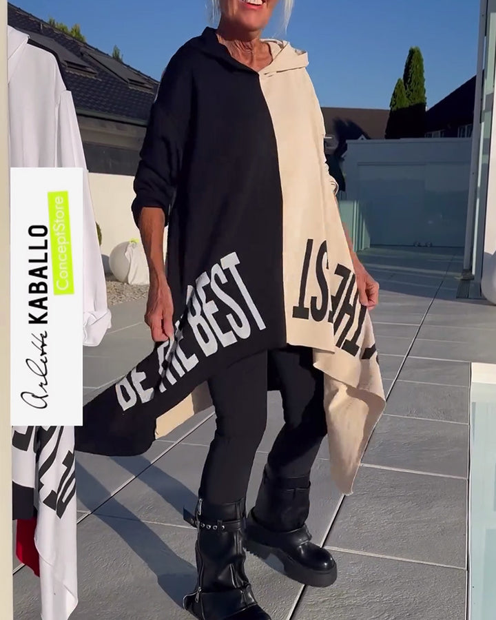 Haut à capuche surdimensionné pour femmes avec éléments contrastants Chic & Stil