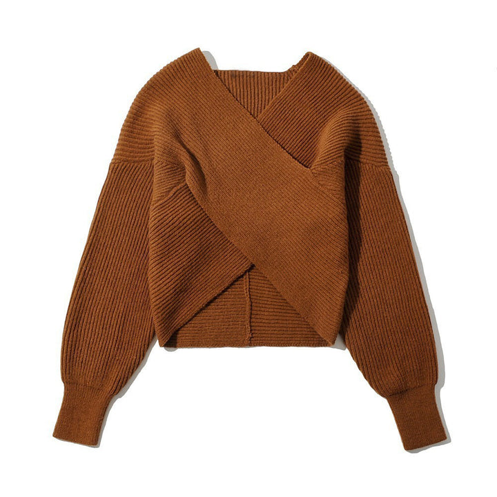 Knotted pullover for women with a textured knit design and wide sleeves Lune London