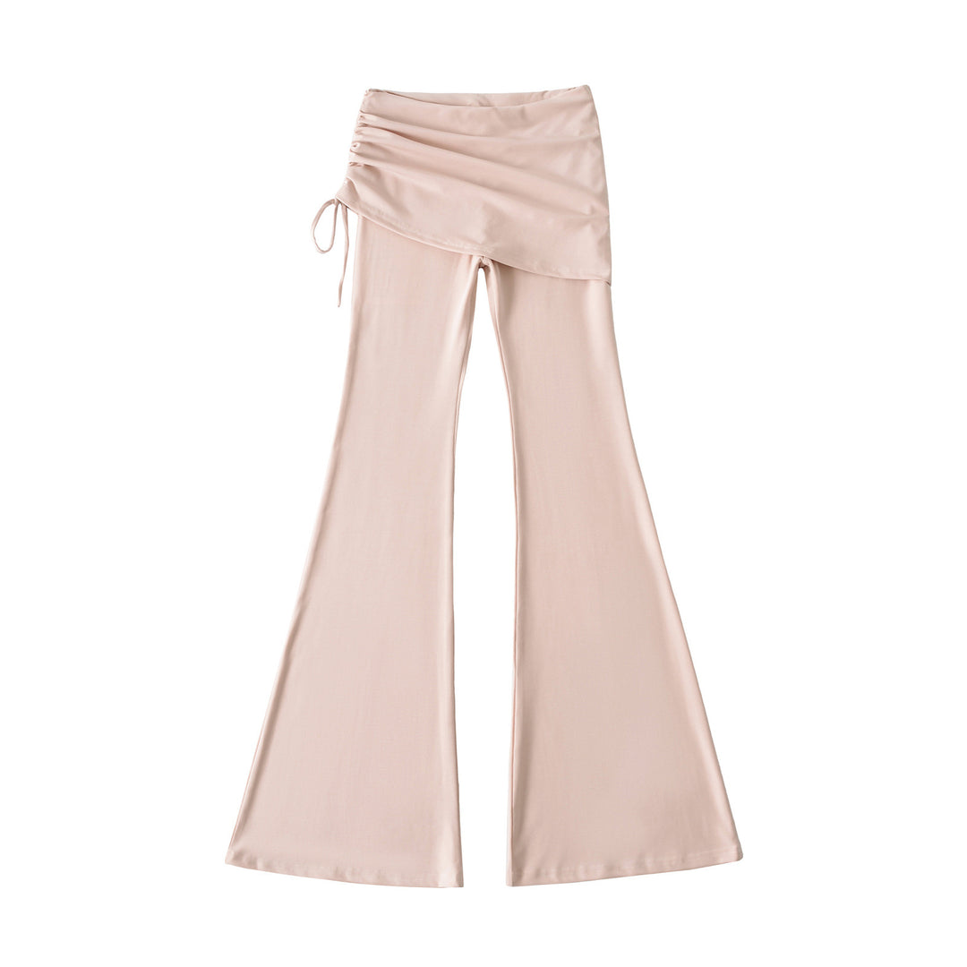 Women’s flared trousers with integrated mini skirt overlay and drawstring Amarae