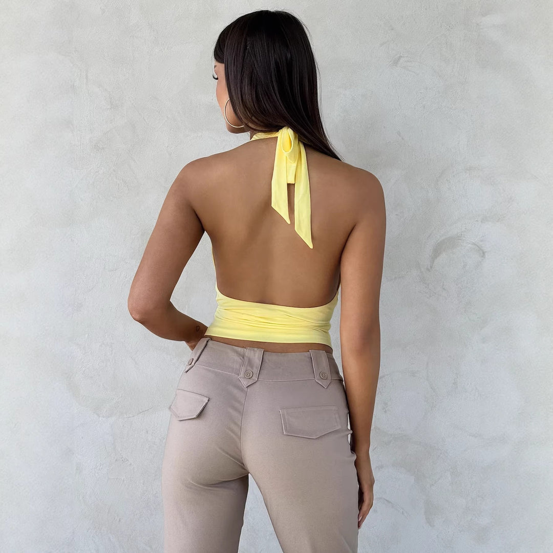 Women's Crop Top with sophisticated knot detail Lune London